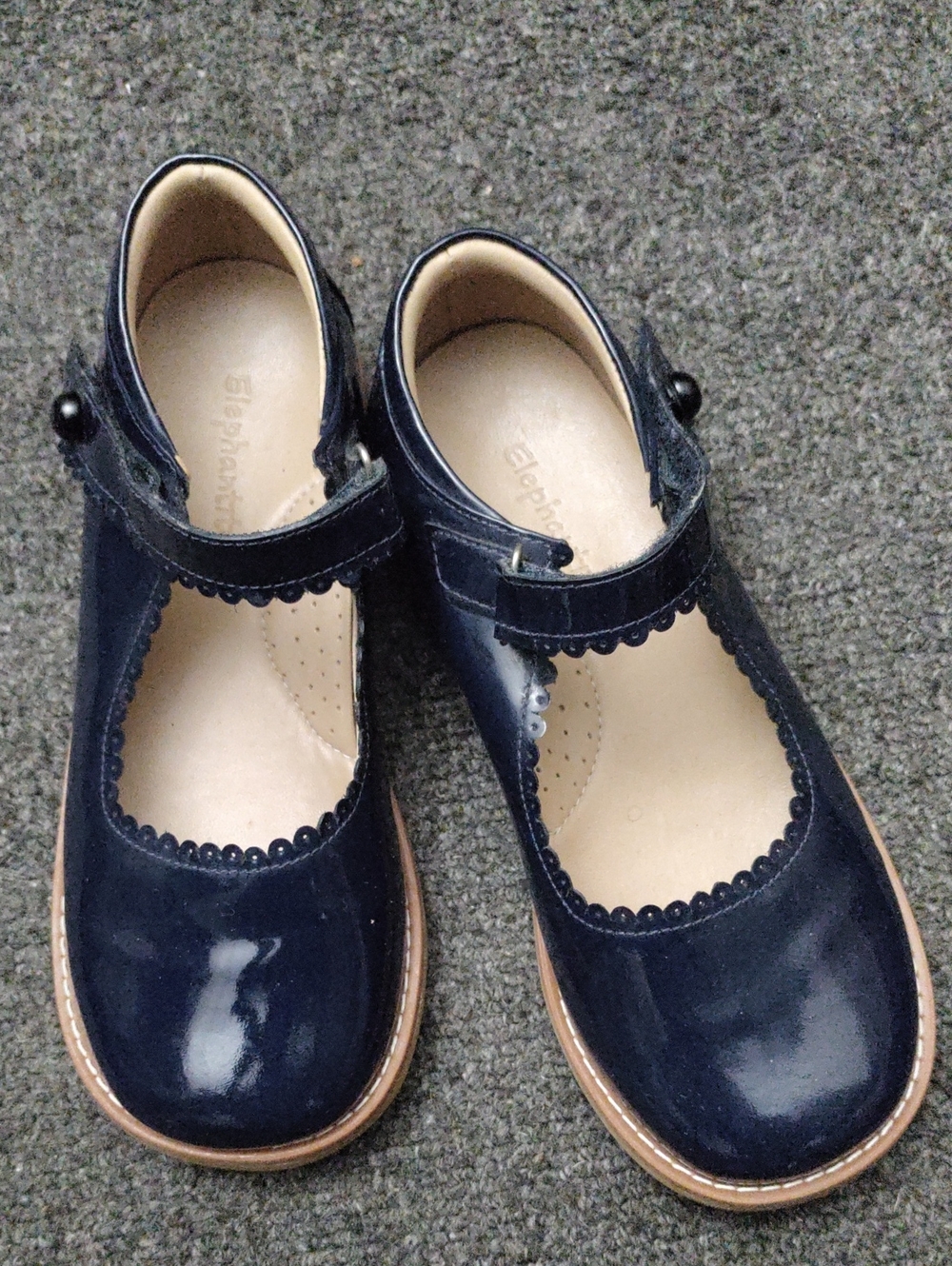 Elephanto Navy Patent Leather Mary Janes